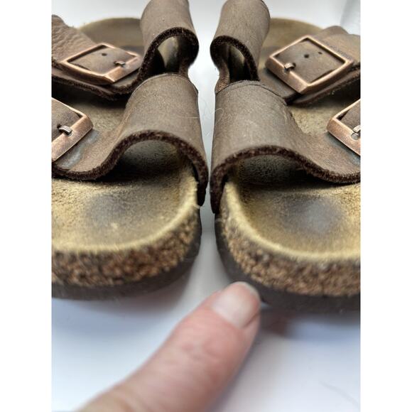 Birkenstock Arizona Sandals Women's 7/38 Brown Black Strappy Slide Slip On - Picture 7 of 7